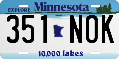 MN license plate 351NOK