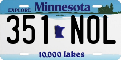 MN license plate 351NOL
