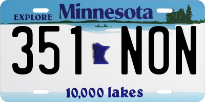 MN license plate 351NON