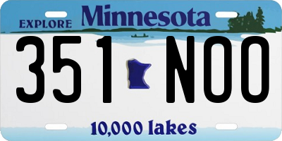 MN license plate 351NOO