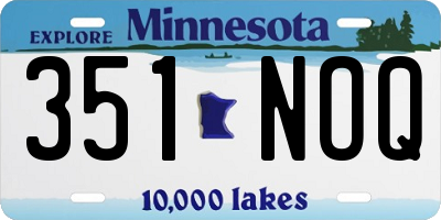 MN license plate 351NOQ