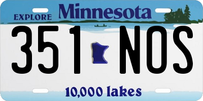 MN license plate 351NOS