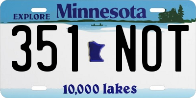 MN license plate 351NOT