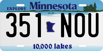 MN license plate 351NOU