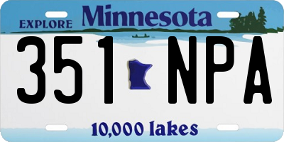 MN license plate 351NPA