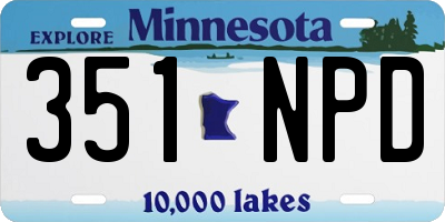 MN license plate 351NPD