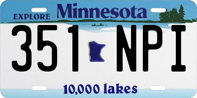 MN license plate 351NPI