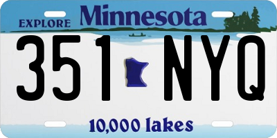 MN license plate 351NYQ