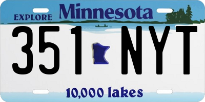 MN license plate 351NYT