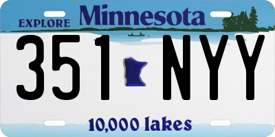 MN license plate 351NYY