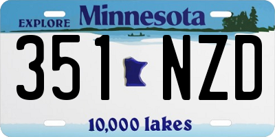 MN license plate 351NZD
