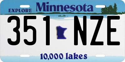 MN license plate 351NZE