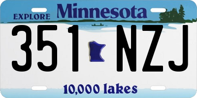 MN license plate 351NZJ