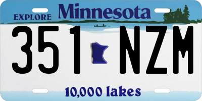 MN license plate 351NZM