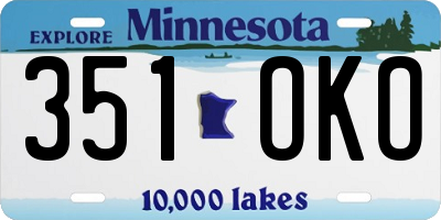 MN license plate 351OKO