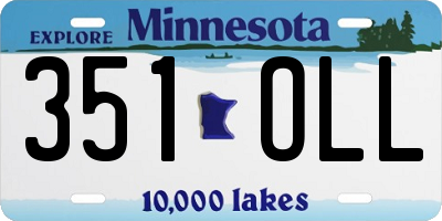 MN license plate 351OLL