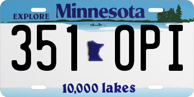 MN license plate 351OPI