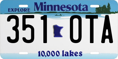 MN license plate 351OTA