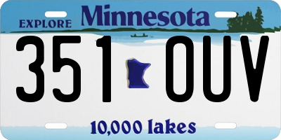 MN license plate 351OUV