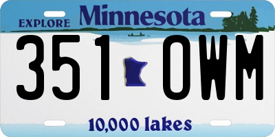 MN license plate 351OWM