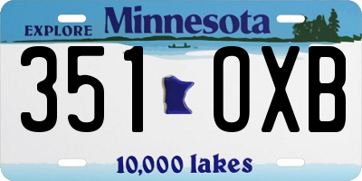 MN license plate 351OXB