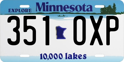 MN license plate 351OXP
