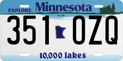 MN license plate 351OZQ