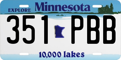 MN license plate 351PBB