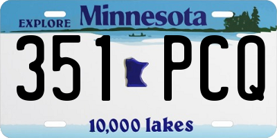 MN license plate 351PCQ