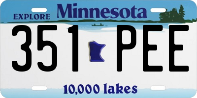 MN license plate 351PEE