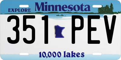 MN license plate 351PEV