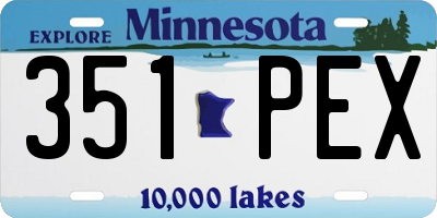 MN license plate 351PEX