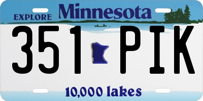 MN license plate 351PIK