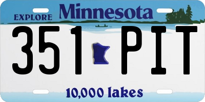 MN license plate 351PIT