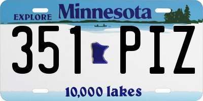 MN license plate 351PIZ