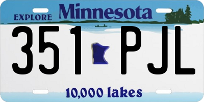 MN license plate 351PJL