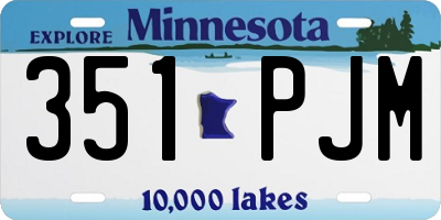 MN license plate 351PJM