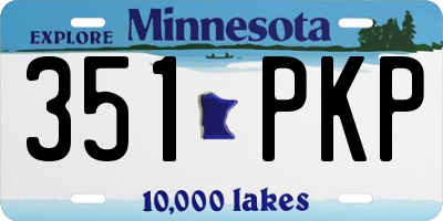 MN license plate 351PKP