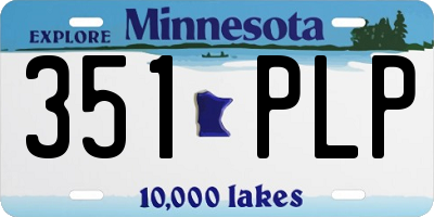 MN license plate 351PLP