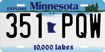 MN license plate 351PQW