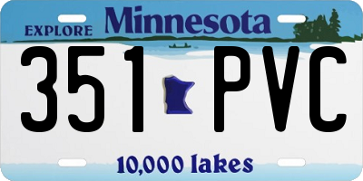 MN license plate 351PVC