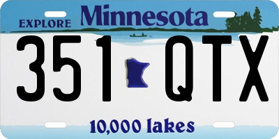 MN license plate 351QTX