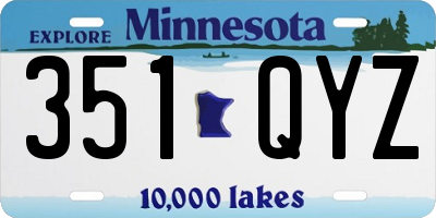 MN license plate 351QYZ