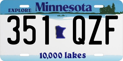 MN license plate 351QZF