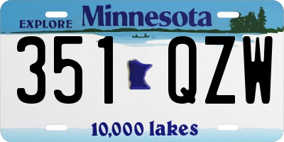 MN license plate 351QZW