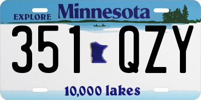 MN license plate 351QZY