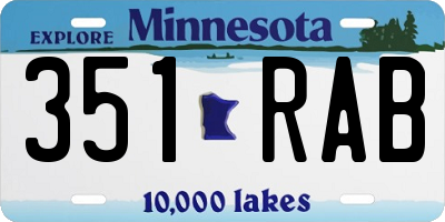 MN license plate 351RAB