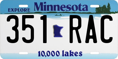 MN license plate 351RAC