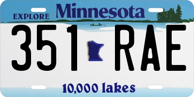 MN license plate 351RAE