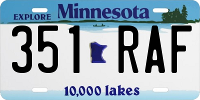 MN license plate 351RAF